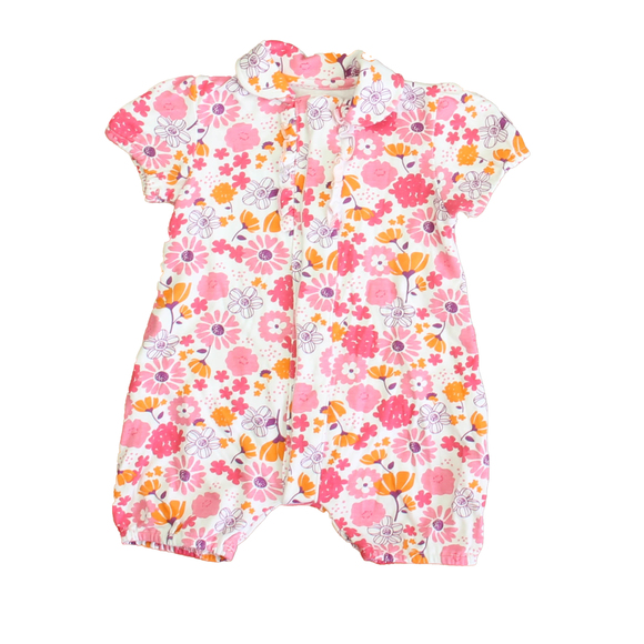 Magnetic Me Other - Magnetic Me Girls Pink | Orange Floral Romper size: 6-9 Months